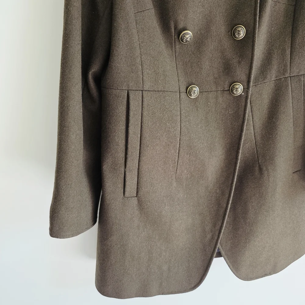 Vintage Worthington Green Double-Breasted Wool Blend Coat Women's Size L